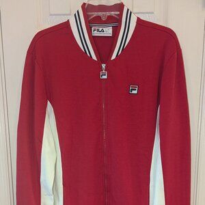 Fila Settanta Tennis Track Jacket Men's L Large Red/Gardenia/Fila Navy